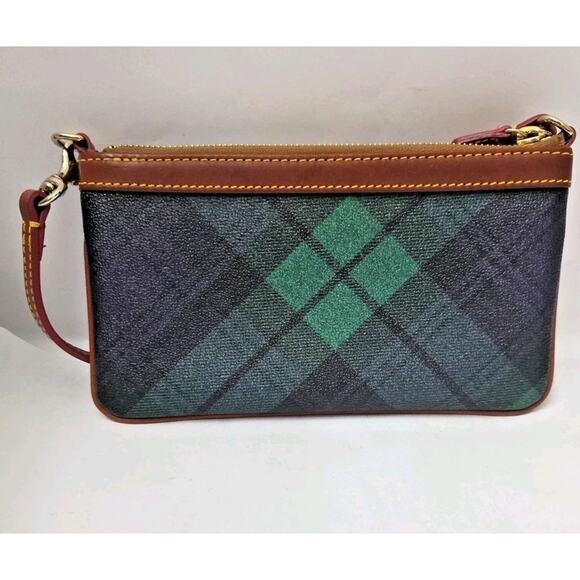 DOONEY AND BOURKE Small Blue Tartan Wristlet 7.5"x4.5" In Immaculate Condition - Picture 4 of 7